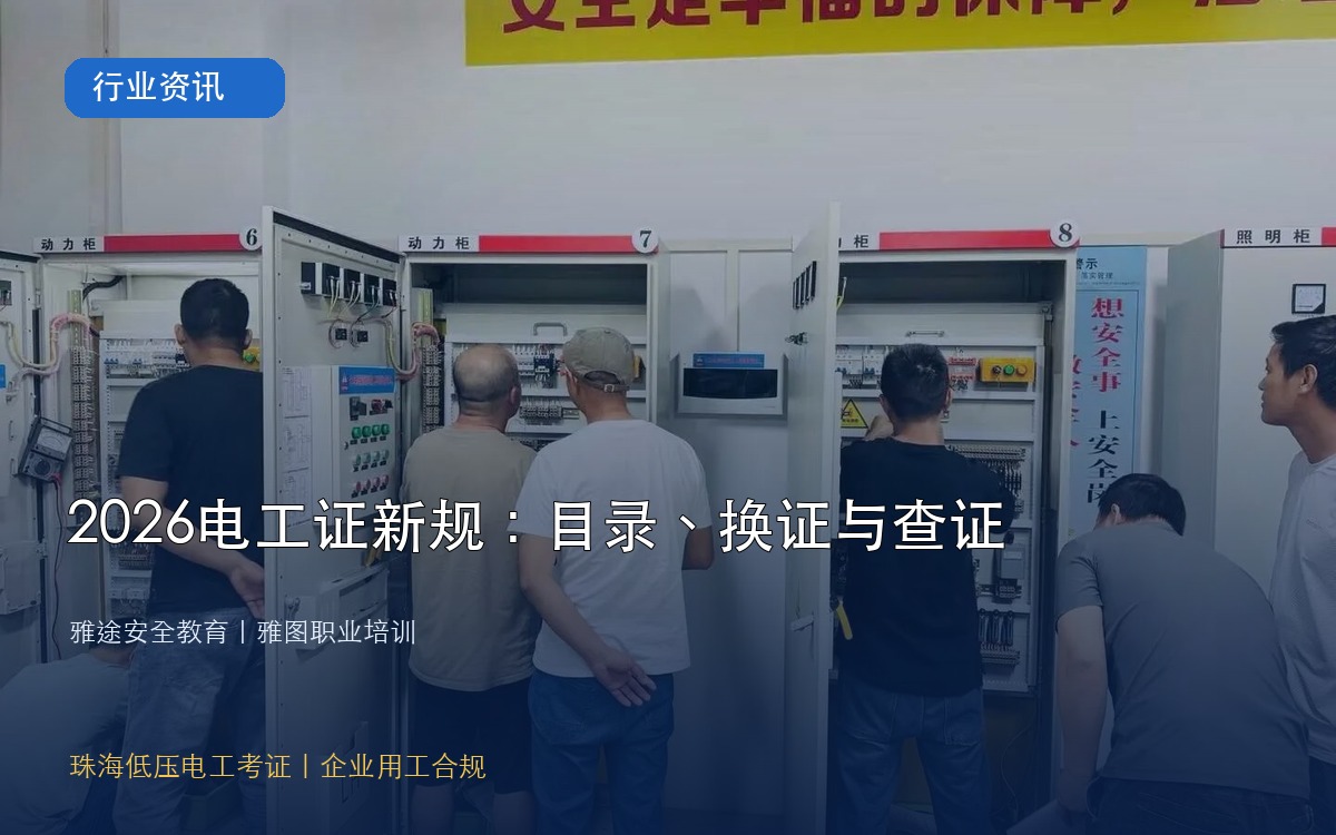 2026电工证新版特种作业目录换证查证与珠海低压电工培训行业资讯